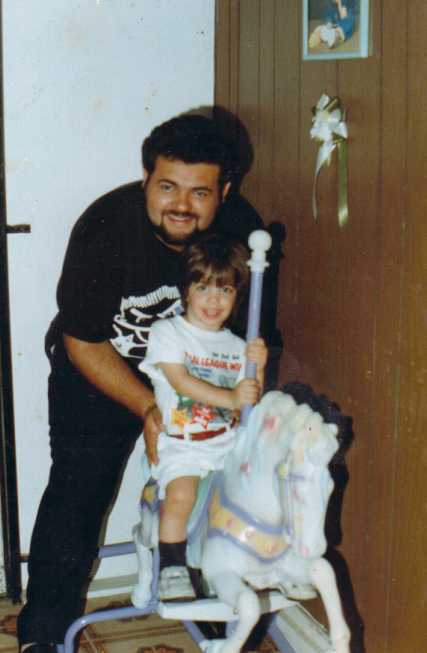 With my dad, one of my earliest memories